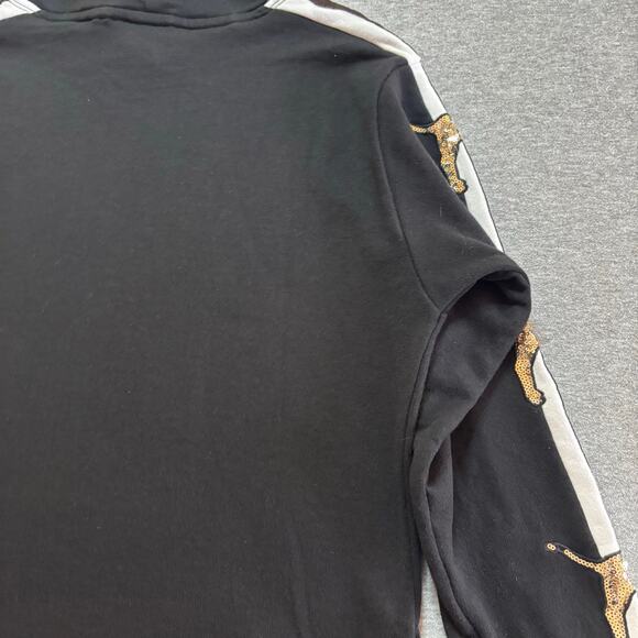 Victoria’s Secret PINK Gold Sequin Bling Pup Dog Pullover Hooded Sweatshirt - SM - Picture 9 of 11